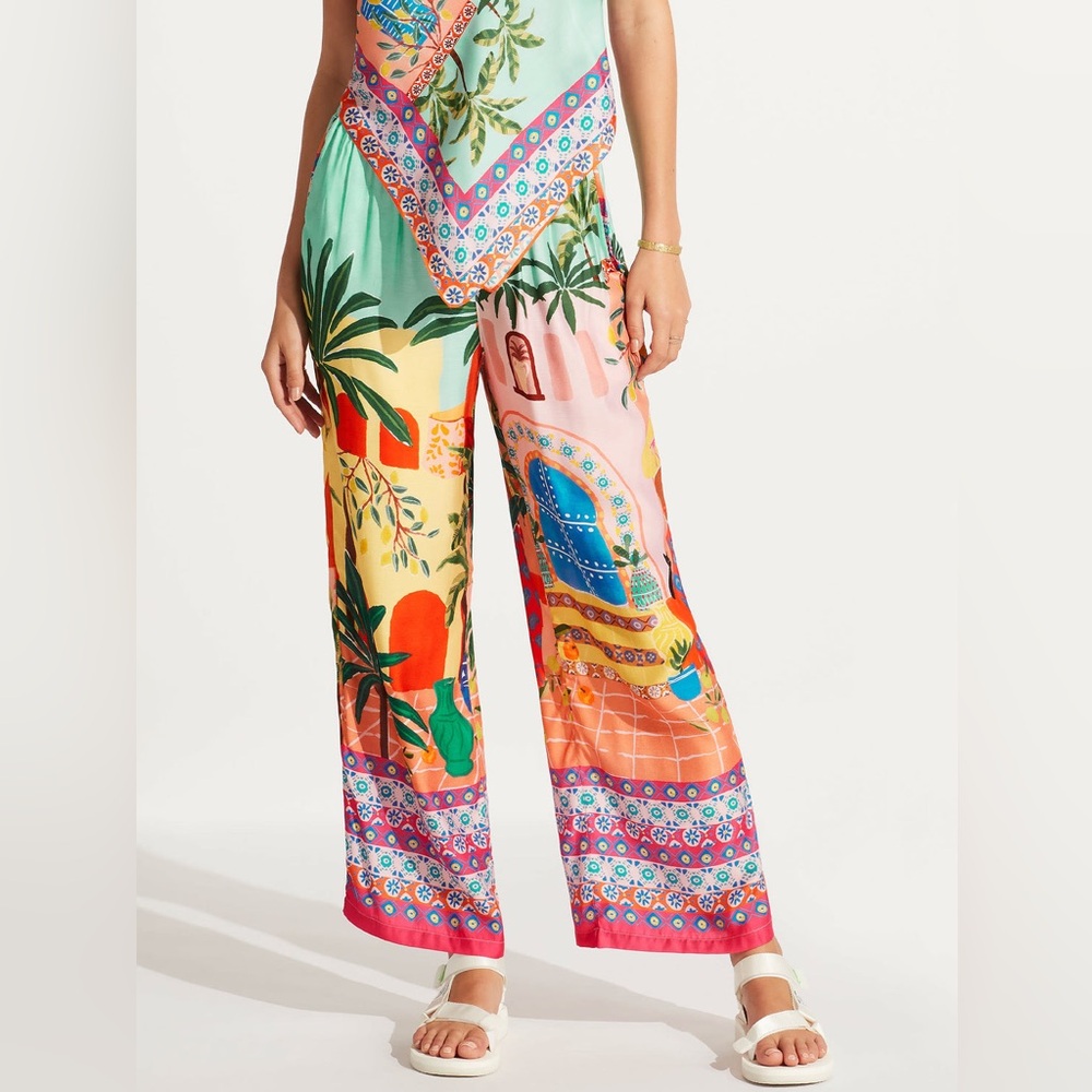 NWOT Seafolly Australia - On Vacation Silk Pant - Azure 🌴